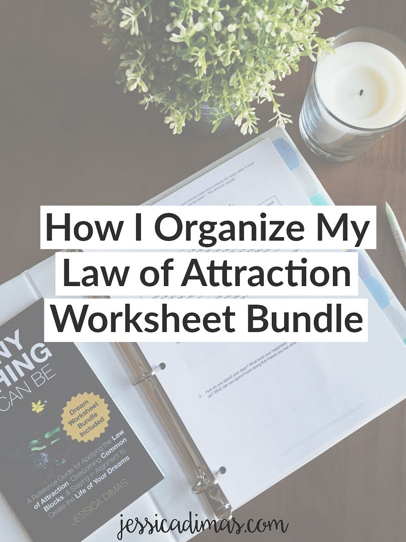How I organize my law of attraction worksheet bundle that comes with the book Anything Can Be