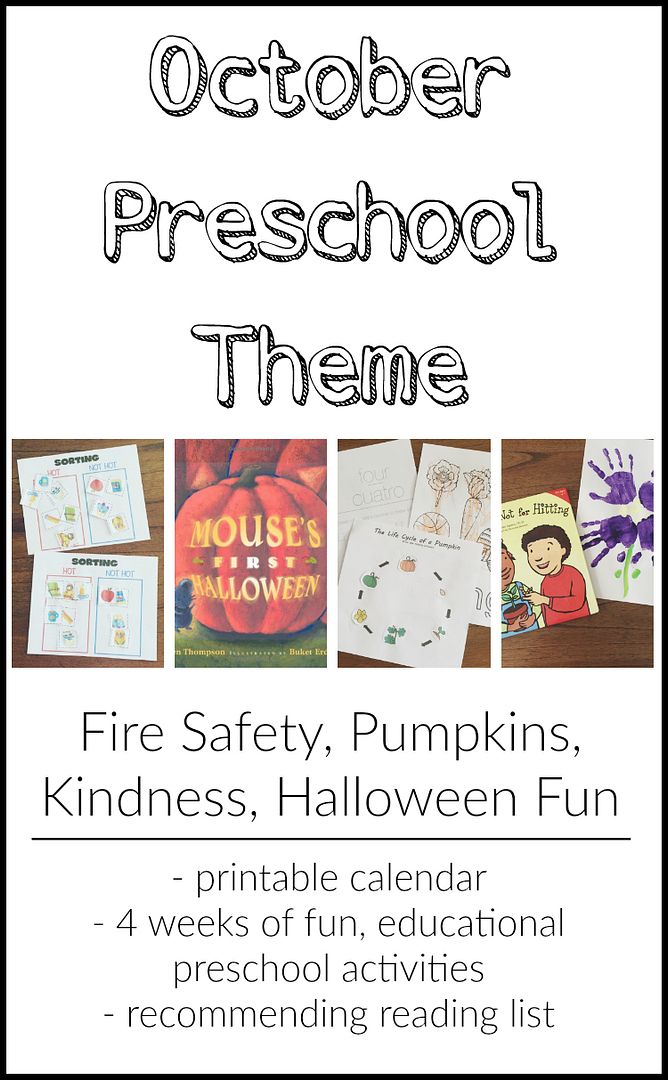 October Preschool Theme - 4 weeks of fun, educational preschool activities with free printables and recommended reading list!
