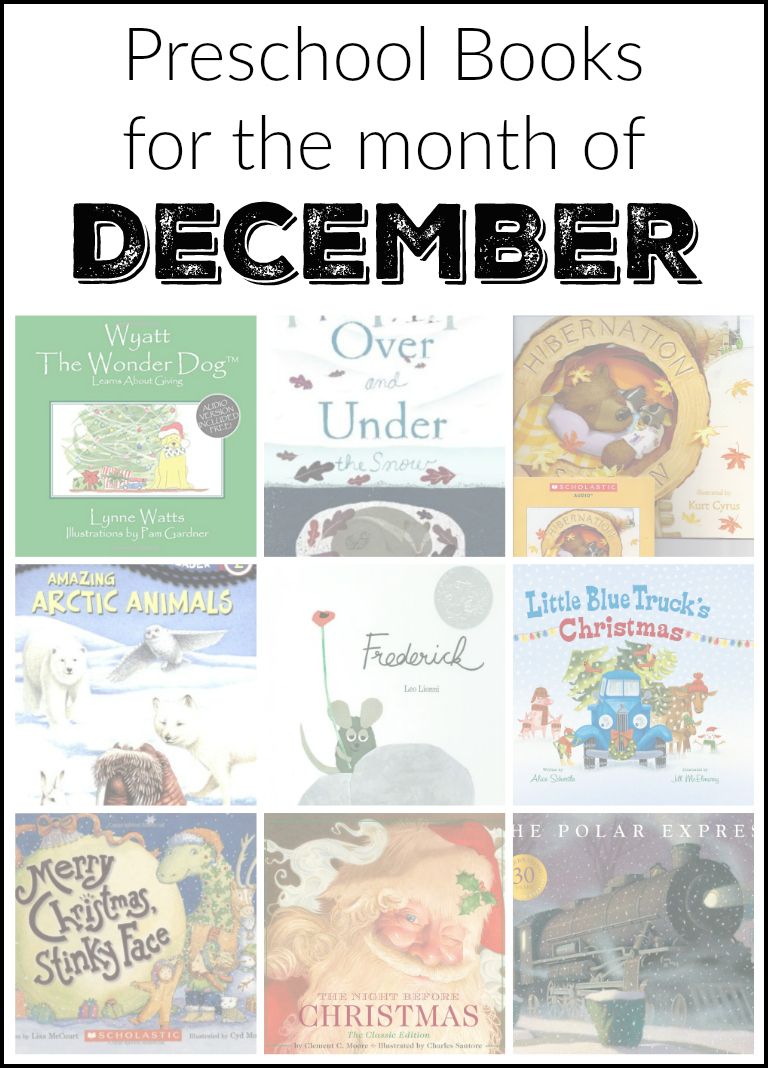 Educational and fun preschool books for the month of December