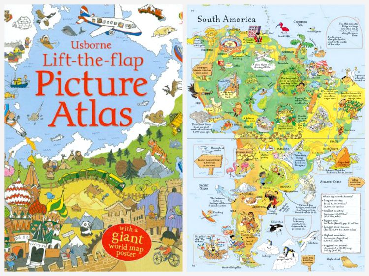 Usborne Lift-the-Flap Picture Atlas - educational gift guide for preschoolers