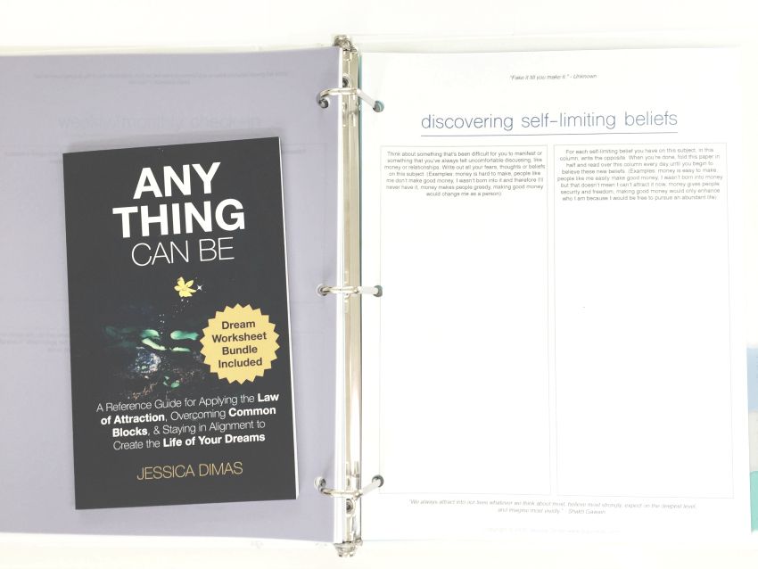 How I organize my law of attraction worksheets that come with the book Anything Can Be