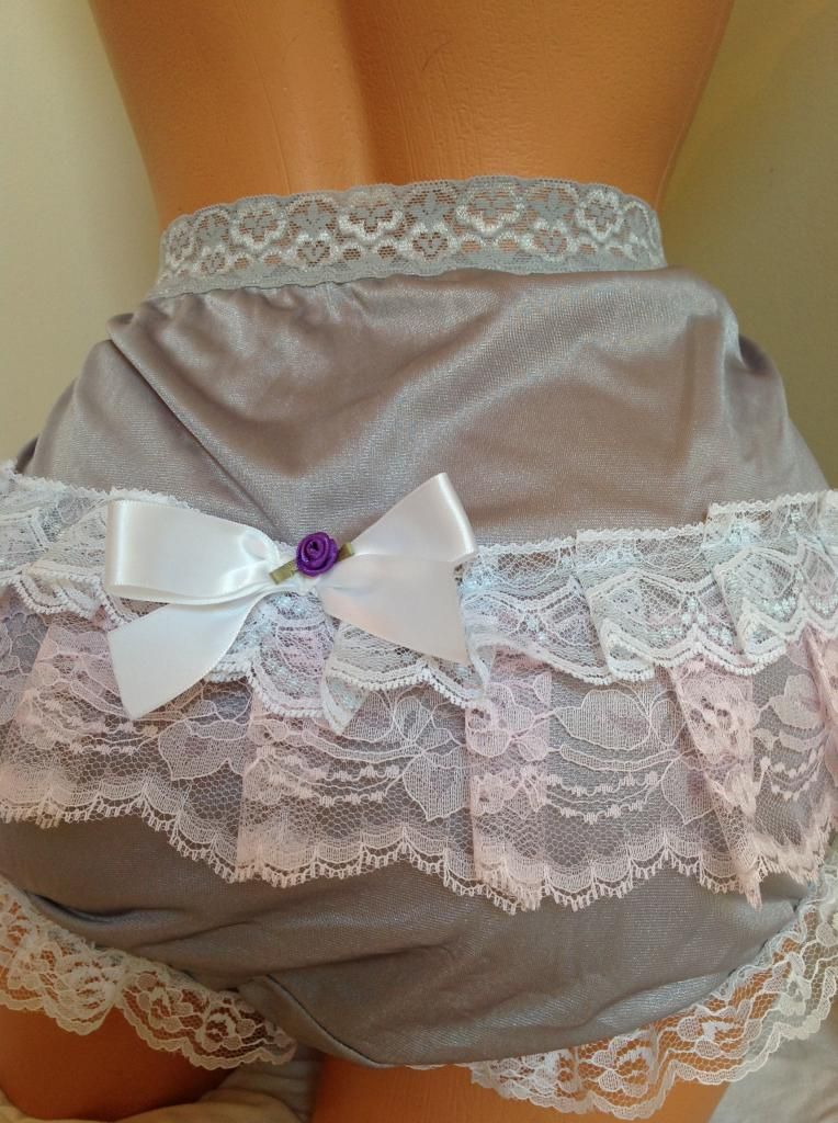 FANCY & FRILLY RHUMBA SISSY PANTIES! WITH SOFT NYLON, SATIN BOWS SIZE 9 ...