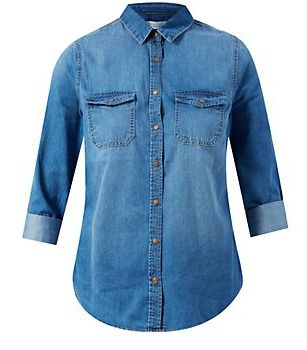http://www.newlook.com/shop/womens/tops/blue-faded-denim-1-2-sleeve-shirt-_313073142