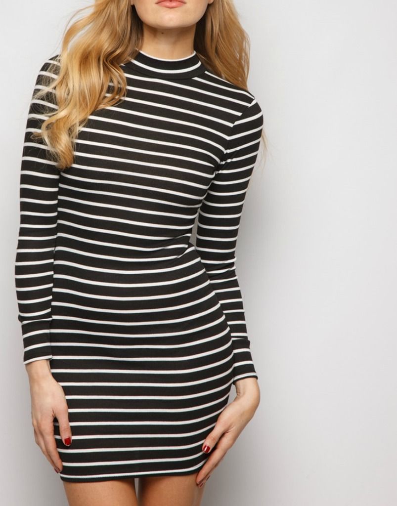 http://www.misspap.co.uk/kylie-black-stripe-high-neck-dress.aspx