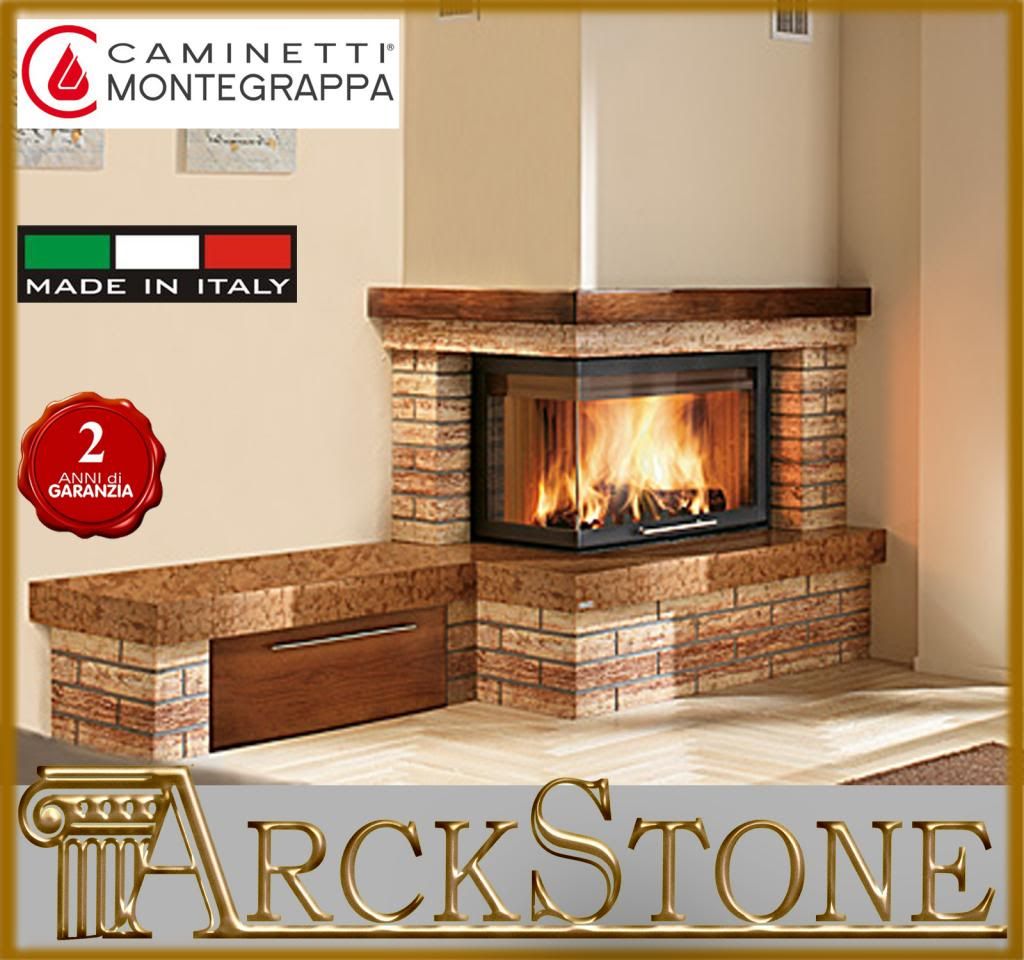 Arckstone montegrappa camino legna aria naturale cm p05 rustico ...