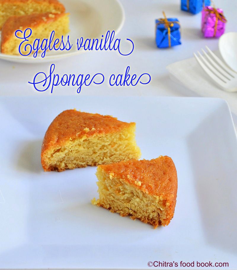 Eggless vanilla sponge cake recipe