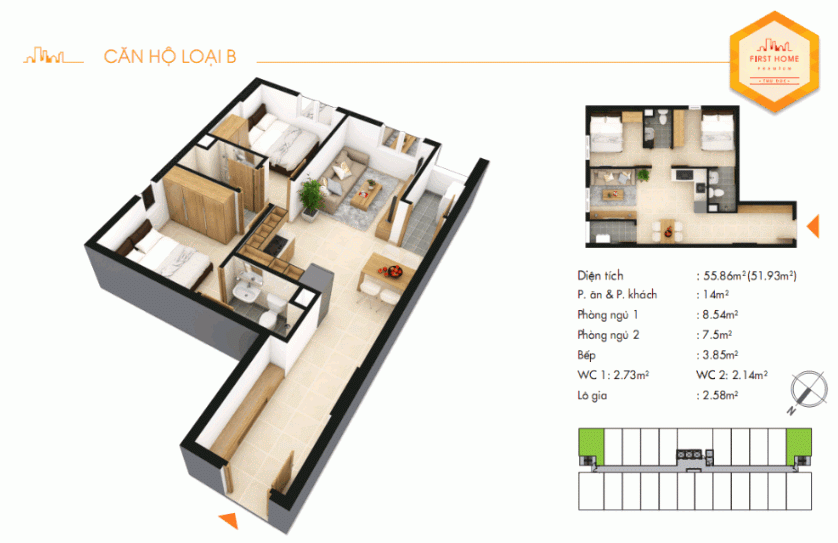 Căn hộ First home Thủ Đức loại B