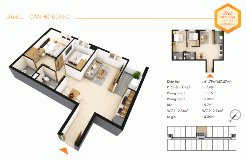 Căn hộ First home Thủ Đức loại C
