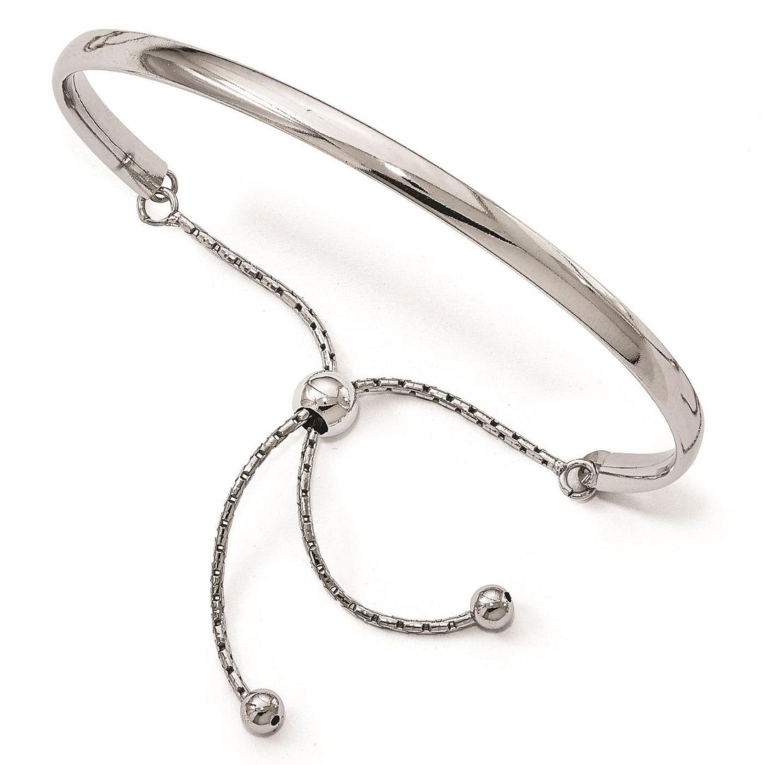 Leslie's Ladies Womens 925 Sterling Silver Polished Adjustable Bangle