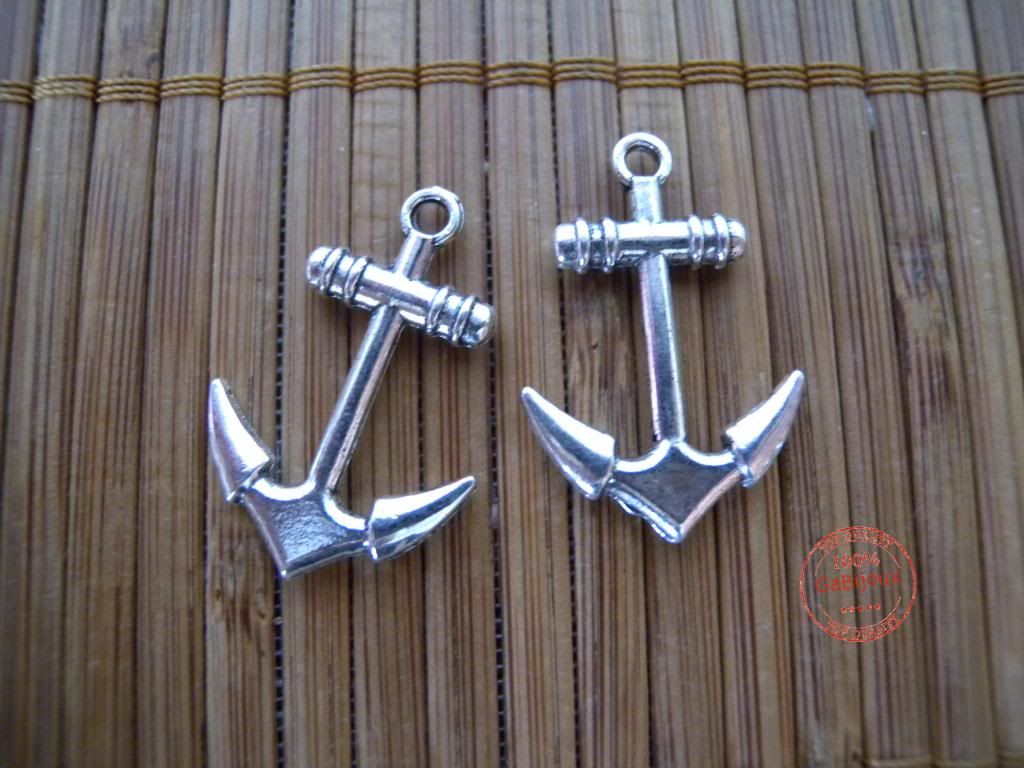 5 pz charm ancora argento ciondolo 2,5x2 cm