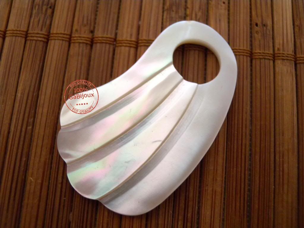 Ciondolo Pendente Madreperla Conchiglia Lucida Etnico Charms Mare Bigiotteria